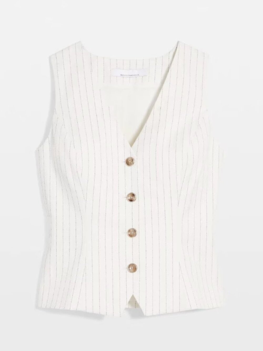 White House Black Market Pinstripe Vest – Chalk/Black